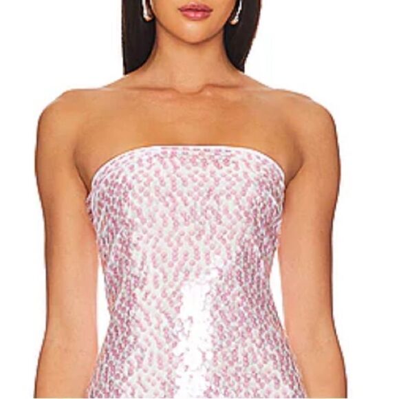 NWT Susana Monaco Dot Sequin Tube Dress Ballet Slipper Revolve XL - Picture 3 of 12